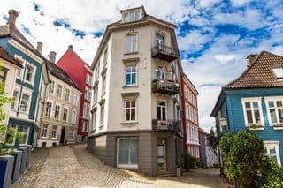 Narrow Alley in Old Bergen, Norway