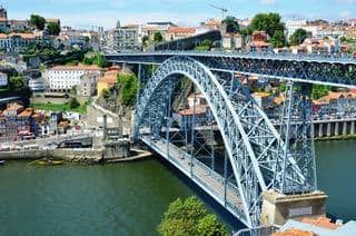 Dom Luís I Bridge Overlooking the Douro River in Porto, Portugal