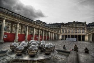 Reflective Spheres in the Courtyard of Cours Montpensier near the Palais Royal