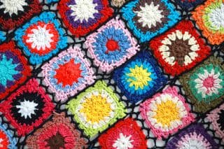Colorful Crocheted Granny Squares