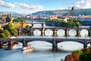Charles Bridge Over the Vltava River in Prague