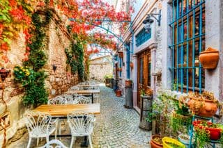 Nestled Alleyway in Ayvalık, Turkey