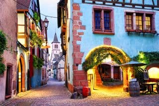 Evening in Riquewihr Village