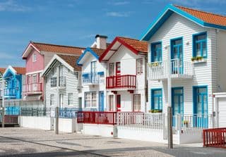 Colorful Houses in Costa Nova, Portugal