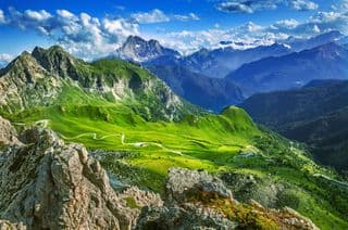 Summer in the Dolomites: A View of Cinque Torri