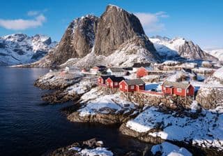 Snow-Kissed Lofoten Village