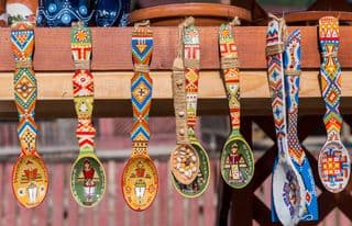 Vibrant Traditional Romanian Wooden Spoons