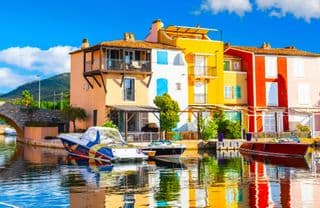 Vibrant Houses by the Port Grimaud Marina