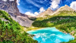 Sorapiss Lake, Dolomite Mountains, Italy