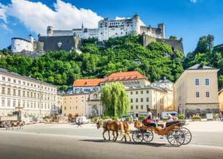 Hohensalzburg Fortress Overlooking the Old Town of Salzburg