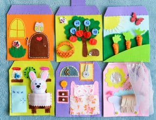 Handmade Bunny Bedroom Scene