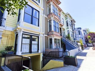 Colorful Victorian Row in San Francisco