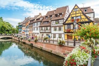 Half-timbered Houses Along the Canals in Colmar, France