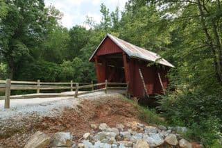 Historic Covered Bridge in the Woods of South Carolina