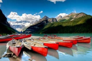 Red Canoes at Lake Louise