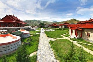 Traditional Mongolian Ger Camp amidst the Steppes