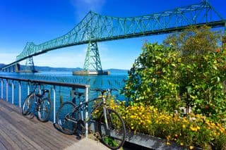 Bicycles Leaning Against the Astoria Megler Bridge