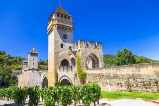 Medieval Valentre Bridge in Cahors, France