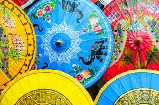 Colorful Thai Traditional Umbrellas