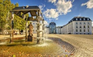Statue in Water Feature at Castle Square