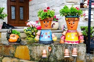 Whimsical Terra Cotta Planters