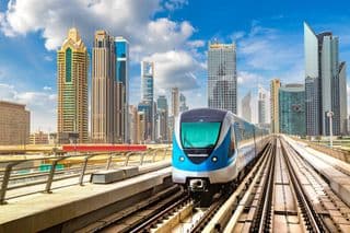 Dubai Metro Railway in Motion