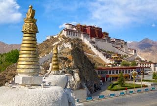 The Potala Palace in Lhasa Under the Blue Sky
