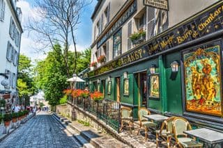 A Street Cafe in Montmartre, Paris