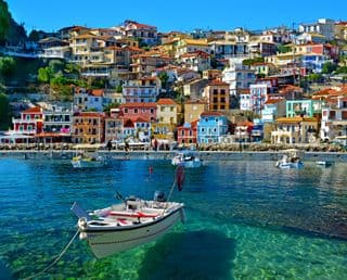 Colorful Parga Harbour in Greece