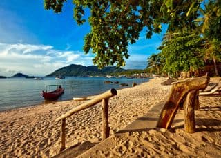 Tropical Paradise at Sunset