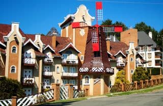 Dutch Village Charm with a Traditional Windmill