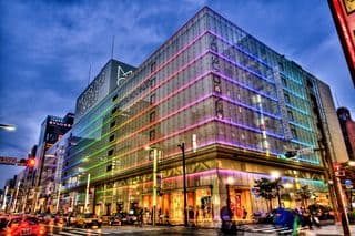 Rainbow-Lit Matsuya Ginza at Dusk