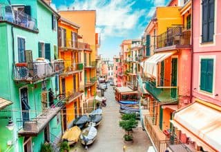 Vibrant Alley in Manarola, Italy