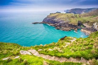 Tintagel Castle Ruins Overlooking the Atlantic Ocean