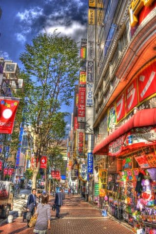 Colorful Tokyo Street Scene