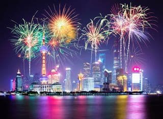Overnight Extravaganza: Shanghai's Skyline at New Year