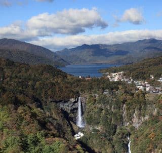 Autumnal Akechidaira Waterfall Panorama