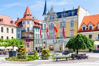Pszczyna Market Square Basks under the Polish Flag