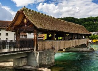 Covered Wooden Spreuer Bridge in Lucerne