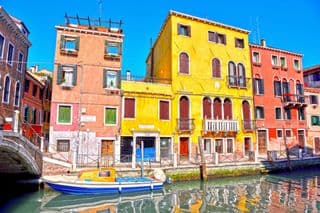 Bright Venetian Canal Scene