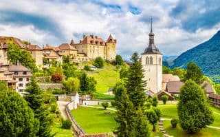 Gruyères Castle in the Swiss Alps