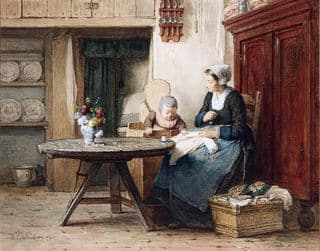 A Mother's Lesson in Needlework