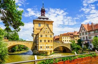 Historic Bamberg Old Town Hall Overlooking the River