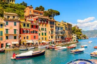 Colorful Boats in Portofino Harbour
