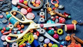 Crafting Palette of Beads and Thread