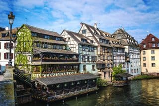 Half-Timbered Houses by the River in Petite France, Strasbourg