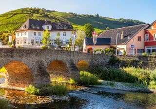Ancient Nepomuk Bridge Over the Moselle River in Germany