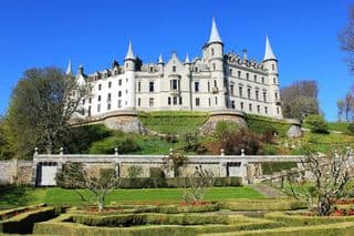 Elegant Dunrobin Castle amidst Spring's Splendor