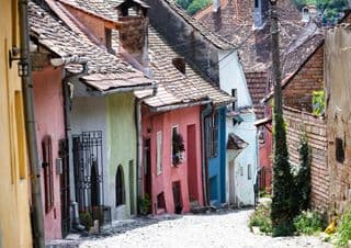 Narrow Alley in the Medieval Citadel of Sighisoara