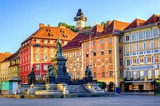 Statue in the Heart of Old Town Graz